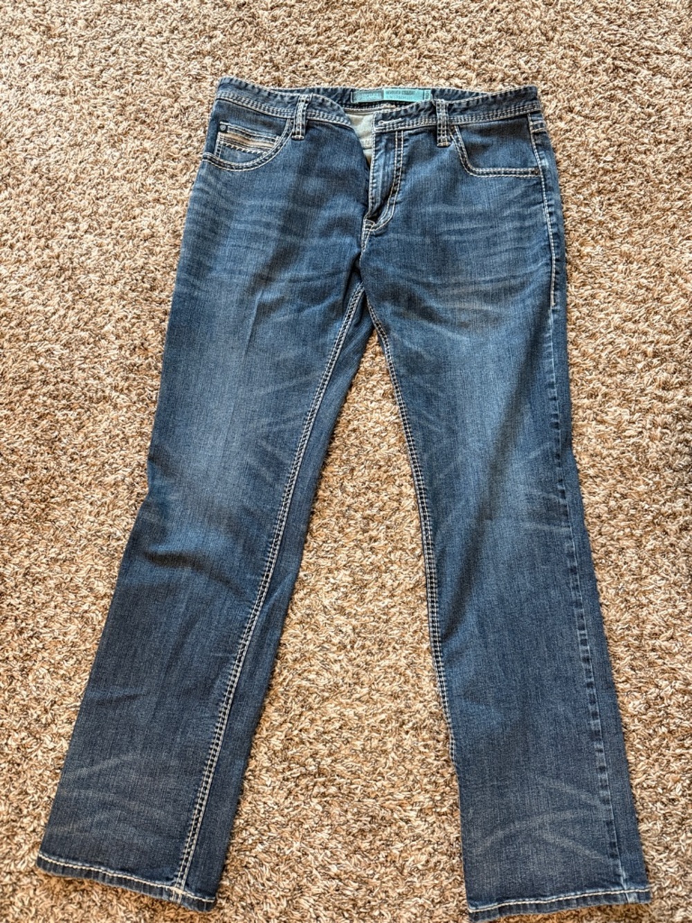 Slim Straight Men's Jeans in Dark Blue 38 x 34